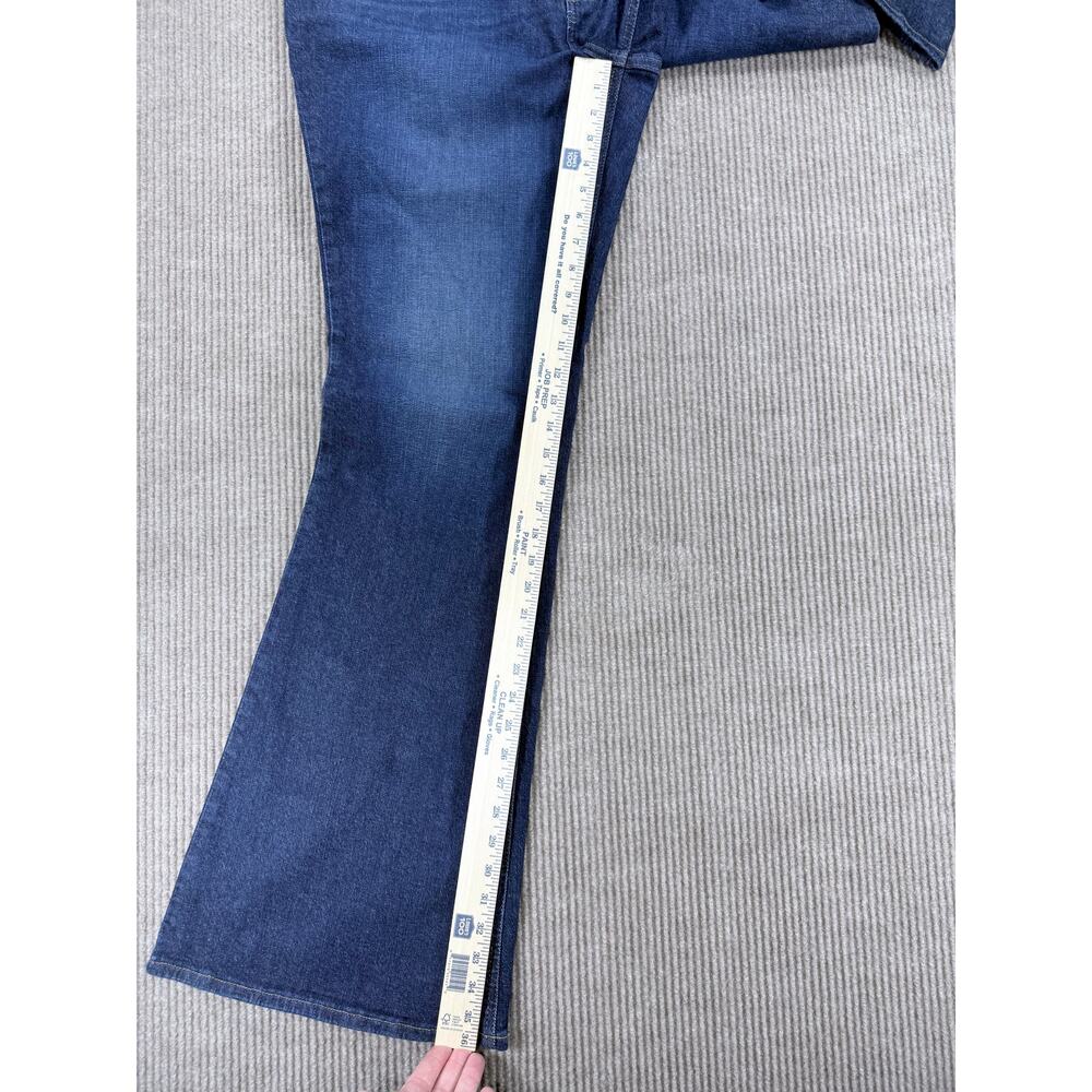 Lee Legendary Mid Rise Flare Jeans Plus Size 20WL Dark Blue Stretch Denim - Picture 8 of 8
